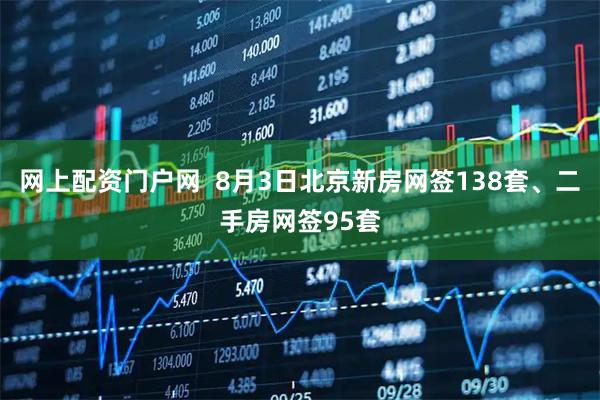 网上配资门户网  8月3日北京新房网签138套、二手房网签95套